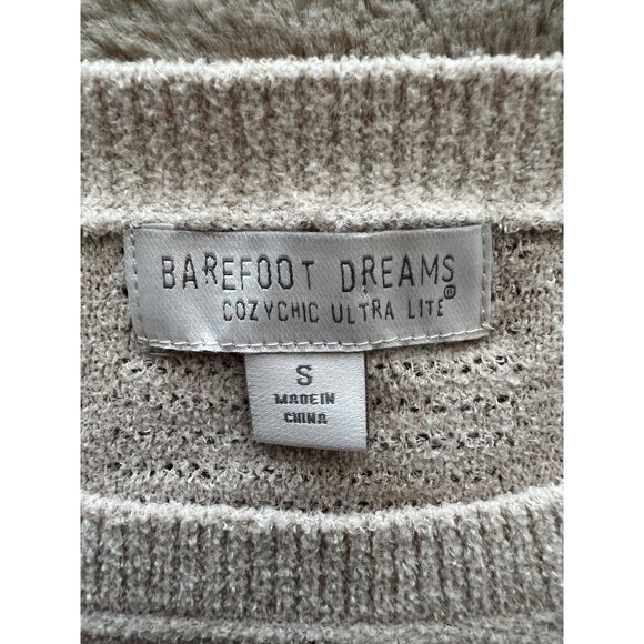 Barefoot Dreams CozyChic Ultra Lite Beige Sweater S - Picture 4 of 7
